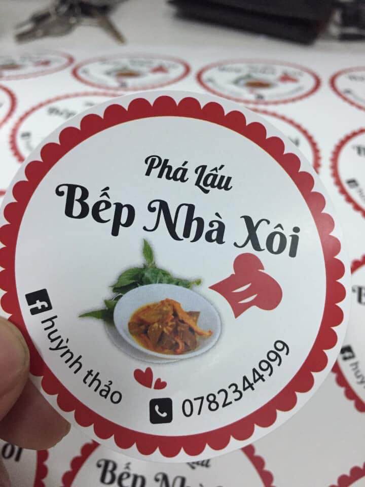 In tem dán đồ ăn vặt, logo, sticker nhanh hơn giá rẻ hơn